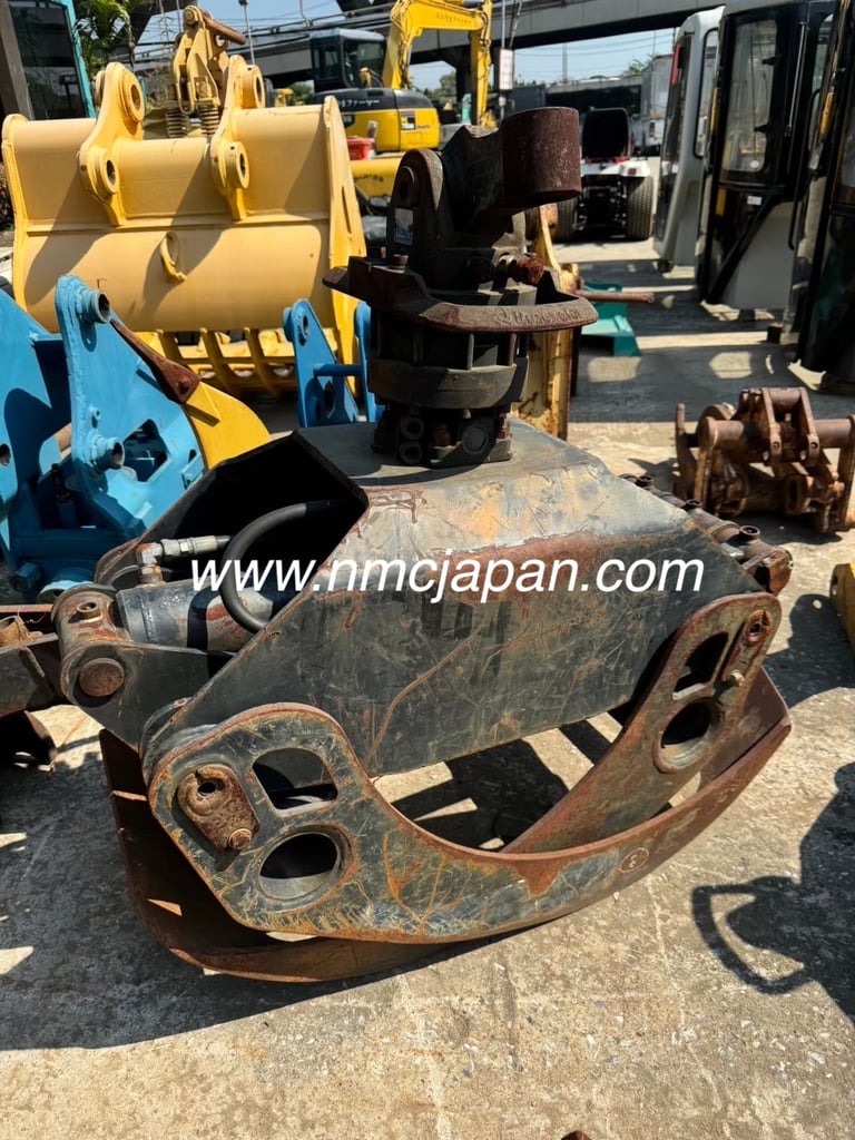 ขาย หัวคีบเหล็ก คีบไม้ หมุนได้ เก่าญี่ปุ่น สำหรับรถขุด แบคโฮ pc 120-200 , เครน, หัวคีบไฮดรอลิค เก่าญี่ปุ่น นำเข้า 🇯🇵 ไม่เคยใช้งานในไทย ☎ ครีม 065-88-444-00 | Line id: @sangenjp | www.nmcjapan.com | หัวคีบหมุนได้ | NMC