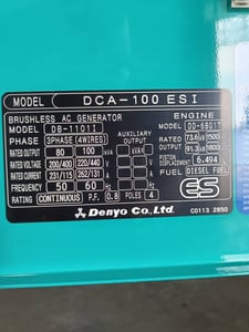 NEW DENYO DCA100ESI เครื่องปั่นไฟมือหนึ่ง NEW DENYO DCA100ESI เครื่องปั่นไฟมือหนึ่ง