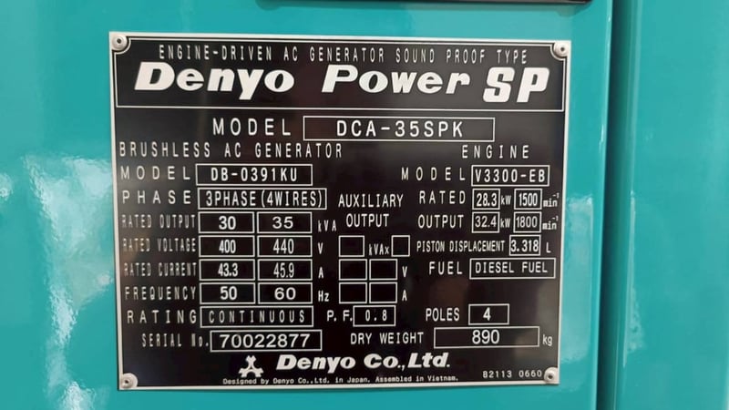 NEW DENYO DCA35SPK เครื่องปั่นไฟมือหนึ่ง NEW DENYO DCA35SPK เครื่องปั่นไฟมือหนึ่ง