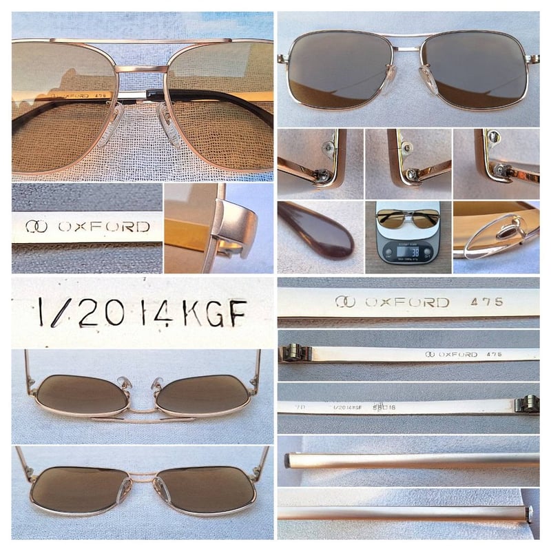 แว่นตาปัญญาชนอังกฤษในตำนานศตวรรษที่ 20 อ็อกซ์ฟอร์ด–OXFORD ตัวแท้ มือหนึ่ง สต็อกเก่าทศวรรษ 1980 กรอบทองคำแท้–หุ้ม 14K GF ล้ำค่า โอ พระเจ้า สัดส่วนทองคำบริสุทธิ์ 58.33% โคตรเลนส์กระจกอิตาเลียนวินเทจ ซาฟิโร–SAFILO สีน้ำตาล–ตอร์ติญ่า หายาก มองเห็นดวงตา น.น.38g ขนาดมาตรฐานโมเดลนี้ 138mm สวมใส่สบาย ๆ
