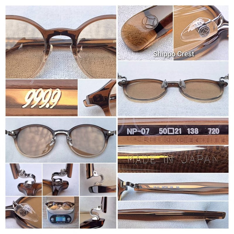 แว่นตารุ่นพิเศษฉลองครบรอบ 20 ปีแห่งการก่อเกิดของ โฟร์นายส์–the 999.9 (Four Nines) 20th Anniversary Collection NP–07 ตัวแท้ มือหนึ่ง สต็อกเก่าฤดูใบไม้ผลิ ค.ศ.2015 โคตรเลนส์กระจก–ออโต้–อิตาเลียน บาร์เบรินี–BARBERINI LENTE ที่ได้รับยกย่องว่าเป็น 1 ในเลนส์กระจกแว่นตาที่ดีที่สุดในโลก ขนาดมาตรฐาน 143mm