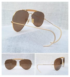 แว่นตา เรย์-แบน แสนสะท้าน ยูเอสเอ ตัวแท้–B&L RAY–BAN Aviator Outdoorsman MacArthur USA สภาพเทพ งามกริ๊บ เก่าเก็บทศวรรษ1970 คานบนประดับงา สนธิกำลังอย่างยิ่งใหญ่กับโคตรเลนส์กระจกพระเจ้า CARL ZEISS JENA ที่ได้รับยกย่องว่าดีที่สุดตลอดกาลของชนชาติเยอรมัน ขนาดมาตรฐาน–ใหญ่148mm อุ๊ต๊ะ เต็มหน้าเต็มตาดีจริงๆ