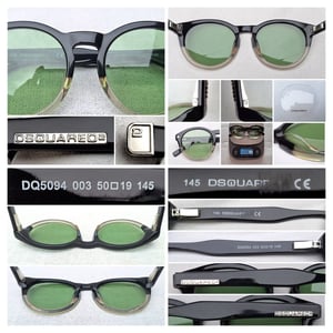 แว่นตาอิตาเลียนลักซ์ชัวรีแบรนด์ร่วมสมัยแถวหน้าของโลก ดีสแควร์²–DSQUARED² ตัวแท้ มือหนึ่ง สต็อกเก่าทศวรรษ 2010 ผลงานของยอดศิลปินนักออกแบบ ดีน และ แดน คาเท็น–DEAN & DAN CATEN เลนส์กระจกคริสตัลฝรั่งเศส สีเขียวธรรมชาติ ป้องกัน UV100% น.น.44g ขนาดมาตรฐาน–Standard One Size 137mm สวมใส่ได้ทุกขนาดใบหน้า