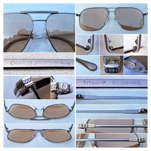 แว่นตาลักซ์ชัวรีแบรนด์ฝรั่งเศสเก่าแก่ 106 ปี ชาร์ล จูดอง ปารีส–CHARLES JOURDAN PARIS ตัวแท้ สภาพเทพ เก่าเก็บทศวรรษ1990 กรอบไทเทเนียมบริสุทธิ์ สนธิกำลังกับโคตรเลนส์กระจกออโต้–อิตาเลียน บาร์เบรินี–BARBERINI LENTE ที่ได้รับยกย่องว่าเป็น 1 ในเลนส์กระจกแว่นตาที่ดีที่สุดในโลก น.น.34g ขนาดมาตรฐาน–ใหญ่146mm