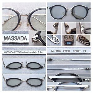 แว่นตาศิลปินอิสระจากสวิตเซอร์แลนด์ มาสซาดา–MASSADA ตัวแท้ ! สภาพเทพ ใช้งานสุดทนุถนอม ผลงานทศวรรษ 2010 ของยอดศิลปินนักออกแบบ คริส มาสทาเลิร์ซ และ เคท ลูปินสกี เลนส์กระจกออโต้ฝรั่งเศส มองเห็นดวงตาผู้สวมใส่ ป้องกัน UV100% น.น.37g ขนาดมาตรฐาน–Standard One Size 145mm สวมใส่ได้ทุกขนาดใบหน้า