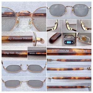 แว่นตาแฮนด์คราฟท์กรอบเล็กโดยช่างฝีมือเมืองซาบาเอะ โอ มาย กลาสเซส–Oh My Glasses TOKYO รุ่นอมตะ Reggie 2 ตัวแท้ สภาพเทพ เก่าเก็บ ค.ศ.2020 กรอบเบต้าไทเทเนียมสีทอง โมเดลแปดเหลี่ยม–โค้งมน เลนส์กระจกออโต้ฝรั่งเศส ปรับความเข้มอัตโนมัติ ขนาดมาตรฐาน–Standard One Size 130mm ผลิตไซซ์ดียว สวมใส่ได้ทุกขนาดใบหน้า แว่นตาแฮนด์คราฟท์กรอบเล็กโดยช่างฝีมือเมืองซาบาเอะ โอ มาย กลาสเซส–Oh My Glasses TOKYO รุ่นอมตะ Reggie 2 ตัวแท้ สภาพเทพ เก่าเก็บ ค.ศ.2020 กรอบเบต้าไทเทเนียมสีทอง โมเดลแปดเหลี่ยม–โค้งมน เลนส์กระจกออโต้ฝรั่งเศส ปรับความเข้มอัตโนมัติ ขนาดมาตรฐาน–Standard One Size 130mm ผลิตไซซ์ดียว สวมใส่ได้ทุกขนาดใบหน้า