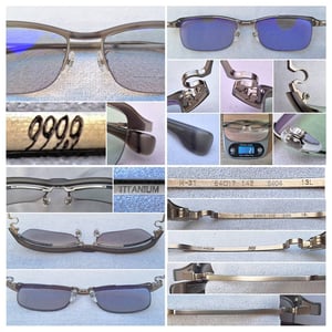 แว่นตาแฮนด์คราฟท์ชั้นสูงของญี่ปุ่น โฟร์นายส์–999.9 รุ่น M–31 ตัวแท้ สภาพเทพ คอลเลคชันฤดูใบไม้ผลิ ค.ศ.2014 กรอบไทเทเนียมบริสุทธิ์+เซลูโลสโพรพิโอเนต–CP เลนส์ออโต้โพลีคาร์บอเนท ปรับสีอัตโนมัติ ป้องกัน UV100% บานพับ Gyaku–R ลิขสิทธิ์ของโฟร์นายส์ น.น.เบาพิเศษ 21g ขนาดมาตรฐาน–Standard One Size 147mm