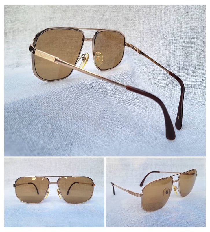 แว่นตาเทพเจ้าของชาวเยอรมัน โรเดนสต็อค–RODENSTOCK รุ่นพิเศษ–เอ็กซ์คิวซีฟ ซีรีส์ 696 ตัวแท้ สภาพเทพ เก่าเก็บทศวรรษ 1990 กรอบไทเทเนียมบริสุทธิ์สีทอง โคตรเลนส์กระจกอิตาเลียนวินเทจ ซาฟิโร–SAFILO หายาก สีน้ำตาล–ตอร์ติญ่า บานพับสปริงหลัง–Rodaflex ลิขสิทธิ์ของโรเดนสต็อค น.น.38g ขนาดมาตรฐานโมเดลนี้ 147mm