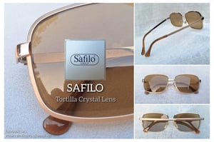 แว่นตาทองคำแท้–หุ้ม 12 KGF สัดส่วนทองคำบริสุทธิ์ 50% แห่งยุคโชวะ วิสต้า–VISTA ตัวแท้ มือหนึ่ง สต็อกเก่าทศวรรษ 1970 โมเดลอมตะ–สี่เหลี่ยม–คลาสสิก โคตรเลนส์กระจกอิตาเลียนวินเทจ ซาฟิโร–SAFILO หายาก สีน้ำตาล–ตอร์ติญ่า มองเห็นดวงตาผู้สวมใส่ ป้องกันรังสี UV 100% น.น.44g ขนาดมาตรฐาน–ใหญ่ 144mm