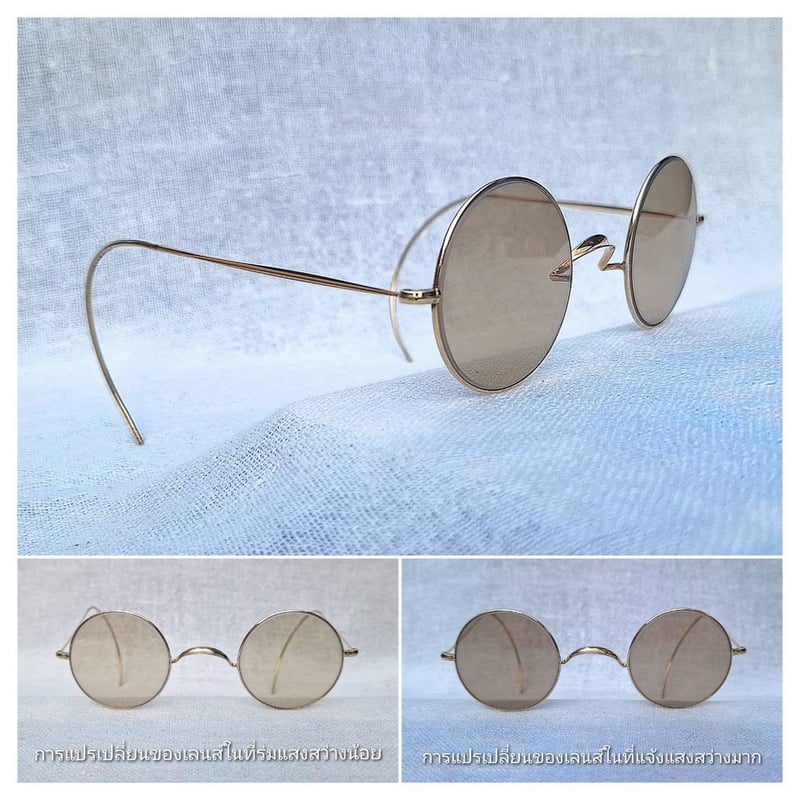 แว่นตาโบราณ 100 ปี อเมริกัน วินด์เซอร์–AMERICAN WINDSOR GLASSES ตัวแท้ สภาพเทพ กรอบทองคำแท้–หุ้ม 12K GF ไม่ตอกตัวอักษร สัดส่วนทองคำบริสุทธิ์ 50% โคตรเลนส์กระจกคริสตัล–ออโต้–อิตาเลียน บาร์เบรินี–BARBERINI ที่ได้รับยกย่องว่าเป็น 1 ในเลนส์กระจกแว่นตาที่ดีที่สุดในโลก ขนาดมาตรฐาน–ใหญ่ของโมเดลนี้ 120mm