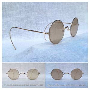 แว่นตาโบราณ 100 ปี อเมริกัน วินด์เซอร์–AMERICAN WINDSOR GLASSES ตัวแท้ สภาพเทพ กรอบทองคำแท้–หุ้ม 12K GF ไม่ตอกตัวอักษร สัดส่วนทองคำบริสุทธิ์ 50% โคตรเลนส์กระจกคริสตัล–ออโต้–อิตาเลียน บาร์เบรินี–BARBERINI ที่ได้รับยกย่องว่าเป็น 1 ในเลนส์กระจกแว่นตาที่ดีที่สุดในโลก ขนาดมาตรฐาน–ใหญ่ของโมเดลนี้ 120mm