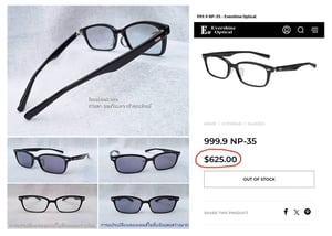 1 ในซีรีส์แว่นตาแฮนด์คราฟท์ที่มีชื่อเสียงที่สุดของ โฟร์นายส์–999.9 รุ่น NP–35 ตัวแท้ มือหนึ่ง สต็อกเก่าฤดูใบไม้ผลิ ค.ศ.2014 กรอบอะซีเทต–อนุพันธุ์เส้นใยฝ้าย–ดำ เลนส์ออโต้โพลีคาร์บอเนท ปรับสีอัตโนมัติ บานพับ Gyaku–R ลิขสิทธิ์ของโฟร์นายส์ ขนาดมาตรฐาน–Standard One Size 139mm สวมใส่ได้ทุกขนาดใบหน้า 