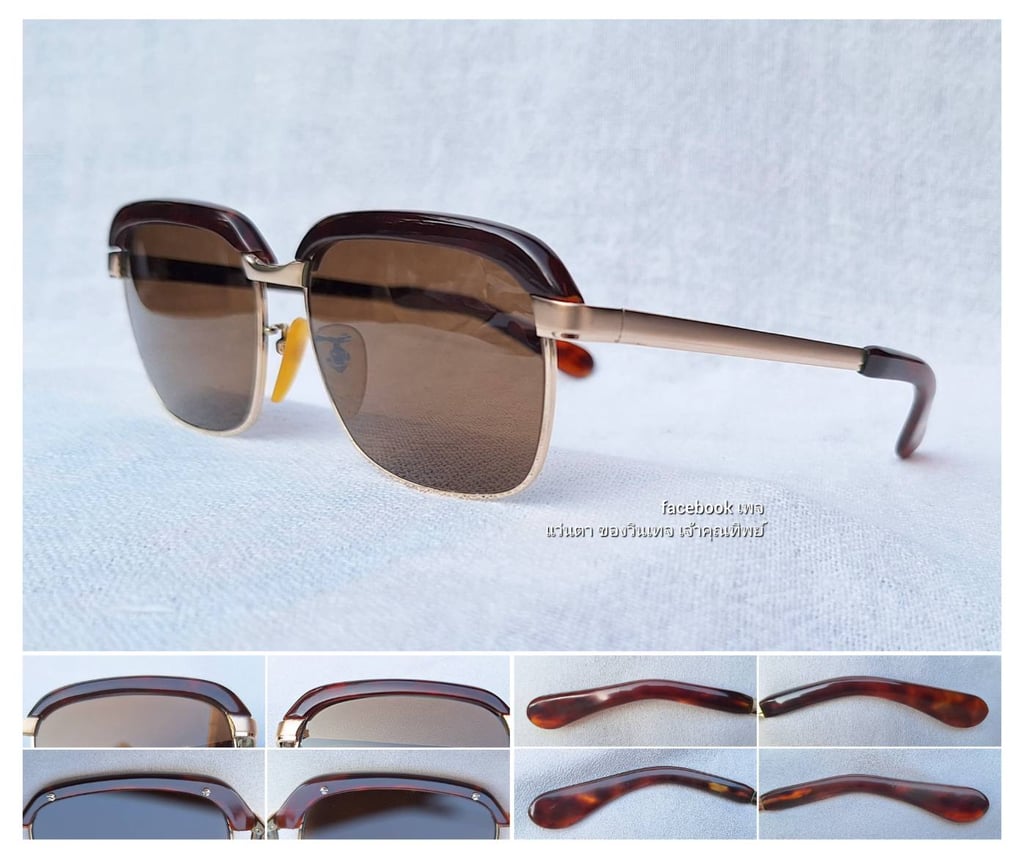 ราชันย์แห่งแว่นตาโบรว์ไลน์–นายกสโมสร กระดองเต่าแท้–GENUINE TORTOISE SHELL GLASSES วัสดุธรรมชาติล้ำค่าจากท้องทะเล สภาพเทพ เก่าเก็บทศวรรษ 1970 กรอบทองคำแท้–หุ้ม 12KGF สัดส่วนทองคำบริสุทธิ์ 50% โคตรเลนส์กระจกพระเจ้า 'คาร์ล ไซส์ เยนา' ที่ได้รับยกย่องว่า ดีที่สุดตลอดกาลของชนชาติเยอรมัน ขนาดมาตรฐาน 142mm