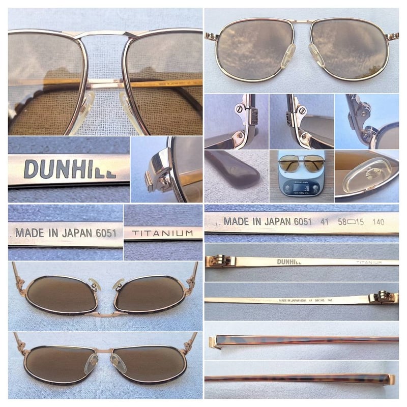 ที่สุดแห่งแว่นตาผู้ดีอังกฤษสายพันธุ์ลอนเดินเนอร์ อัลเฟรด ดันฮิลล์-ALFRED DUNHILL รุ่นหายาก 6051 ตัวแท้ สภาพเทพ เก่าเก็บ ค.ศ.1989 กรอบไทเทเนียมบริสุทธิ์สีทอง เลนส์กระจกคริสตัลอิตาเลียนวินเทจ ซาฟิโร–SAFILO สีน้ำตาล–ตอร์ติญ่า งดงามมาก ป้องกัน UV100% ขนาดมาตรฐาน 142mm ที่สุดแห่งแว่นตาผู้ดีอังกฤษสายพันธุ์ลอนเดินเนอร์ อัลเฟรด ดันฮิลล์-ALFRED DUNHILL รุ่นหายาก 6051 ตัวแท้ สภาพเทพ เก่าเก็บ ค.ศ.1989 กรอบไทเทเนียมบริสุทธิ์สีทอง เลนส์กระจกคริสตัลอิตาเลียนวินเทจ ซาฟิโร–SAFILO สีน้ำตาล–ตอร์ติญ่า งดงามมาก ป้องกัน UV100% ขนาดมาตรฐาน 142mm