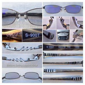 แว่นตาแฮนด์คราฟท์ชั้นสูงของญี่ปุ่น โฟร์นายส์–999.9 รุ่นนักสะสม S–900T ไม่มีผลิตอีกแล้ว ตัวแท้ สภาพเทพ คอลเลคชั่นฤดูใบไม้ผลิ ค.ศ. 2012 เลนส์ออโต้โพลีคาร์บอเนท สีเทา–สว่าง ปรับสีอัตโนมัติ บานพับ Jabara ข้อต่อคล้ายหีบเพลง ลิขสิทธิ์ของโฟร์นายส์ ขนาดมาตรฐาน–Standard One Size 138mm สวมใส่ได้ทุกขนาดใบหน้า