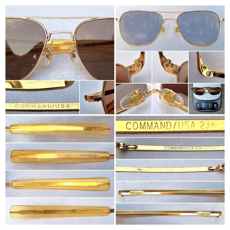 1 ใน 4 โคตรแว่นตาอเมริกันเสืออากาศยุคสงครามเวียดนาม คอมมานด์–COMMAND ตัวแท้ สภาพดีงาม วินเทจทศวรรษ 1970 ใช้งานทนุถนอม 23KGP อะร้าอร่ามสุดๆ โคตรเลนส์กระจกคริสตัลพระเจ้าล้ำค่า CARL ZEISS JENA ที่ได้รับยกย่องว่าดีที่สุดตลอดกาลของชนชาติเยอรมัน ขนาดมาตรฐาน–ใหญ่ 147mm สวมใส่ได้ทุกขนาดใบหน้า