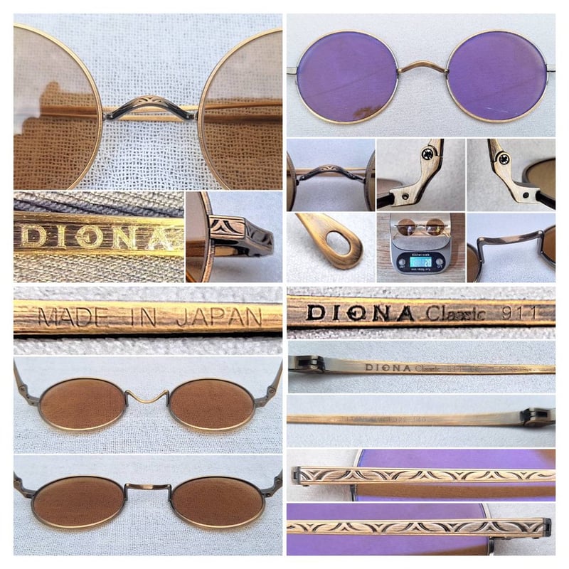 1 ในแว่นตาแฮนด์คราฟท์ที่ดีที่สุดของเมืองซาบาเอะ ดิกน่า–DIGNA ผลงานมาสเตอร์พีซของ ปารีส มิกิ สภาพเทพ เก่าเก็บทศวรรษ 2010 โมเดลหยดน้ำกลม–จอห์น เลนนอน กรอบไทเทเนียมบริสุทธิ์สีทองโบราณ–แกะลาย–คานอานม้า เลนส์กระจกคริสตัล FLYING HORUS สีตอร์ติญ่า ขนาดมาตรฐาน–Stanarad One Size 128mm สวมใส่ได้ทุกขนาดใบหน้า