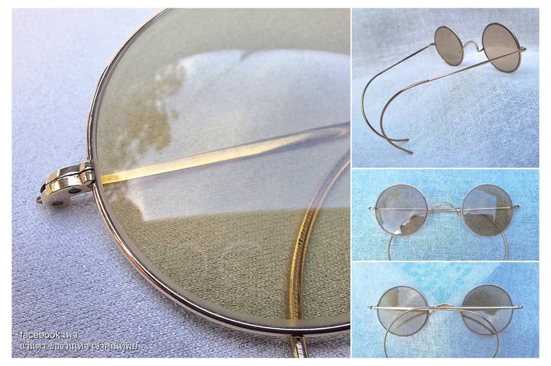 แว่นตาโบราณ 100 ปี อเมริกัน วินด์เซอร์–AMERICAN WINDSOR GLASSES ตัวแท้ สภาพเทพ กรอบทองคำแท้–หุ้ม 12K GF ไม่ตอกตัวอักษร สัดส่วนทองคำบริสุทธิ์ 50% โคตรเลนส์กระจกคริสตัล–ออโต้–อิตาเลียน บาร์เบรินี–BARBERINI ที่ได้รับยกย่องว่าเป็น 1 ในเลนส์กระจกแว่นตาที่ดีที่สุดในโลก ขนาดมาตรฐาน–ใหญ่ของโมเดลนี้ 120mm