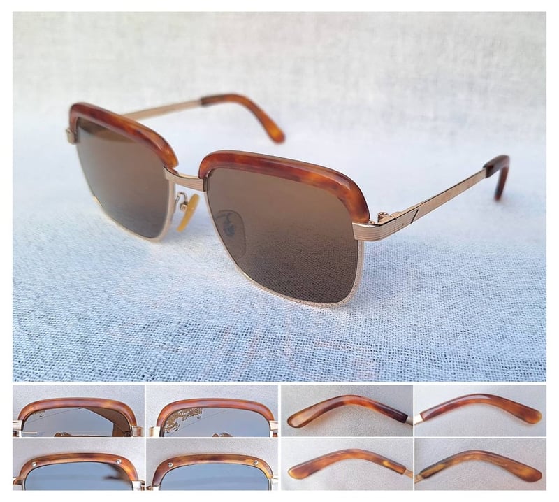 ราชันย์แห่งแว่นตาโบรว์ไลน์ กระดองเต่าแท้–GENUINE TORTOISE SHELL วัสดุล้ำค่าจากท้องทะเล กรอบไทเทเนียมบริสุทธิ์สีทอง สภาพดีงาม ใช้งานสุดทนุถนอม โคตรเลนส์กระจกพระเจ้าล้ำค่า CARL ZEISS JENA ที่ได้รับยกย่องว่าดีที่สุดตลอดกาลของชนชาติเยอรมัน น.น.41g ขนาดมาตรฐาน 143mm