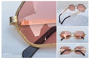 แว่นตาอเมริกันชนยุคซิกตี้ วิคตอรี ออปติคอล–VICTORY OPTICAL ตัวแท้ สภาพเทพ เก่าเก็บทศวรรษ 1960 อลังการงานสร้างในยุคของ วินเซนต์  เจ. ซาลิเออร์โน โมเดลยุคซิวิลวอร์ แปดเหลี่ยม–คลาสสิก เลนส์กระจกคริสตัลฝรั่งเศส หายาก สีอเมทิสต์–Amethyst ขนาดมาตรฐานโมเดลนี้–Standard One Size 135mm สวมใส่ได้ทุกขนาดใบหน้า