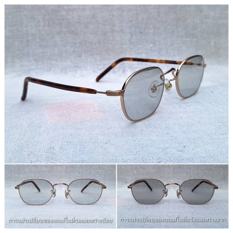 แว่นตาแฮนด์คราฟท์กรอบเล็กโดยช่างฝีมือเมืองซาบาเอะ โอ มาย กลาสเซส–Oh My Glasses TOKYO รุ่นอมตะ Reggie 2 ตัวแท้ สภาพเทพ เก่าเก็บ ค.ศ.2020 กรอบเบต้าไทเทเนียมสีทอง โมเดลแปดเหลี่ยม–โค้งมน เลนส์กระจกออโต้ฝรั่งเศส ปรับความเข้มอัตโนมัติ ขนาดมาตรฐาน–Standard One Size 130mm ผลิตไซซ์ดียว สวมใส่ได้ทุกขนาดใบหน้า แว่นตาแฮนด์คราฟท์กรอบเล็กโดยช่างฝีมือเมืองซาบาเอะ โอ มาย กลาสเซส–Oh My Glasses TOKYO รุ่นอมตะ Reggie 2 ตัวแท้ สภาพเทพ เก่าเก็บ ค.ศ.2020 กรอบเบต้าไทเทเนียมสีทอง โมเดลแปดเหลี่ยม–โค้งมน เลนส์กระจกออโต้ฝรั่งเศส ปรับความเข้มอัตโนมัติ ขนาดมาตรฐาน–Standard One Size 130mm ผลิตไซซ์ดียว สวมใส่ได้ทุกขนาดใบหน้า