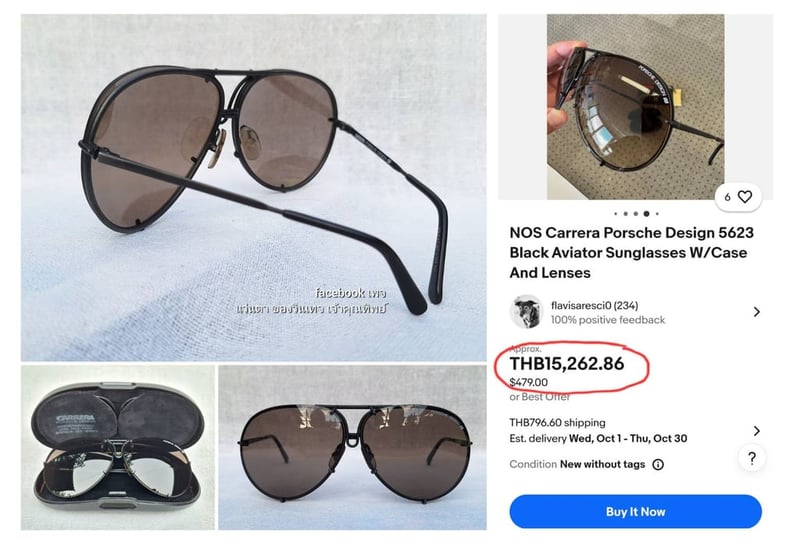 โคตรแว่นตาสัญลักษณ์แห่งความเร็วและแรง คาร์เรร่า ปอร์เช่ ดีไซน์–CARRERA PORSCHE DESIGN ตัวแท้ สภาพเทพ ค.ศ.1982 ผลงานของยอดศิลปินนักออกแบบชาวเยอรมัน เฟอร์ดินานด์ อเล็กซานเดอร์ ปอร์เช่ เลนส์โพลีคาร์บอเนทกันแดด ออริจินัล ปอร์เช่ ดีไซน์ 2 คู่ สีน้ำตาลและสีเทา–ไล่ระดับ ขนาดมาตรฐาน–Standard One Size 143mm โคตรแว่นตาสัญลักษณ์แห่งความเร็วและแรง คาร์เรร่า ปอร์เช่ ดีไซน์–CARRERA PORSCHE DESIGN ตัวแท้ สภาพเทพ ค.ศ.1982 ผลงานของยอดศิลปินนักออกแบบชาวเยอรมัน เฟอร์ดินานด์ อเล็กซานเดอร์ ปอร์เช่ เลนส์โพลีคาร์บอเนทกันแดด ออริจินัล ปอร์เช่ ดีไซน์ 2 คู่ สีน้ำตาลและสีเทา–ไล่ระดับ ขนาดมาตรฐาน–Standard One Size 143mm