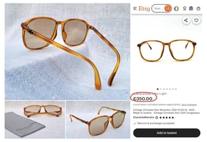 แว่นตาลักซ์ชัวรีแบรนด์ฝรั่งเศสแถวหน้าของโลก คริสเตียน ดิออร์ ปารีส–CHRISTIAN DIOR PARIS รุ่นสุภาพบุรุษ–Monsieur Series มือหนึ่ง สต็อกเก่าทศวรรษ 1980 โคตรเลนส์กระจกคริสตัล–ออโต้–อิตาเลียน บาร์เบรินี–BARBERINI ที่ได้รับยกย่องเป็น 1 ในเลนส์กระจกแว่นตาที่ดีที่สุดในโลก ขนาดมาตรฐาน–ใหญ่ 142mm