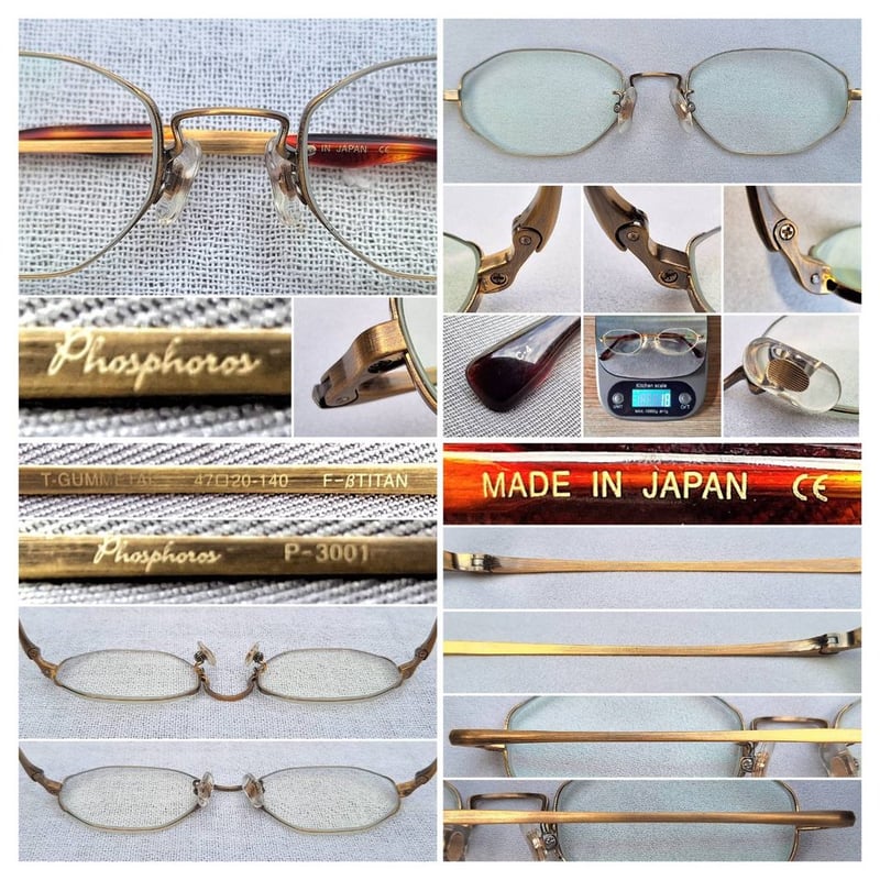 แว่นสายตาเจแปนิสแฮนด์คราฟท์ทศวรรษ 2010 ฟอสฟอรอส–PHOSPHOROS ตัวแท้ มือหนึ่ง สภาพเทพไม่เคยใช้งาน โมเดลยุคซิวิลวอร์–แปดเหลี่ยม–คลาสสิก กรอบเบต้าไทเทเนียมสีทอง เลนส์บลูโพรเทค มัลติโค้ท ค่าสายตา +275 ป้องกันแสงสีฟ้าที่อันตรายจากคอมพิวเตอร์ทุกชนิด ขนาดมาตรฐาน–Standard One Size 135mm สวมใส่ได้ทุกขนาดใบหน้า