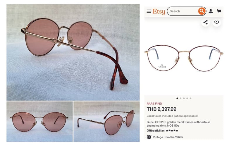 แว่นตาลักซ์ชัวรีแบรนด์ชั้นนำและเก่าแก่ของโลก กุชชี–GUCCI ตัวแท้ สภาพเทพ เก่าเก็บทศวรรษ 1980 ผลงานของ House of Gucci อันลือลั่น โมเดลคลาสสิก–หยดน้ำ–แพนโต้–จอห์น เลนนอน เลนส์กระจกคริสตัลกันแดดฝรั่งเศส หายาก สีกลีบบัว มองเห็นดวงตาผู้สวมใส่ ป้องกันรังสี UV 100% น.น.33g ขนาดมาตรฐาน 140mm แว่นตาลักซ์ชัวรีแบรนด์ชั้นนำและเก่าแก่ของโลก กุชชี–GUCCI ตัวแท้ สภาพเทพ เก่าเก็บทศวรรษ 1980 ผลงานของ House of Gucci อันลือลั่น โมเดลคลาสสิก–หยดน้ำ–แพนโต้–จอห์น เลนนอน เลนส์กระจกคริสตัลกันแดดฝรั่งเศส หายาก สีกลีบบัว มองเห็นดวงตาผู้สวมใส่ ป้องกันรังสี UV 100% น.น.33g ขนาดมาตรฐาน 140mm