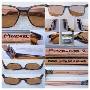 1 ในโคตรแว่นตาเก่าแก่และดีที่สุดของฝรั่งเศส โมเรล–MOREL มือหนึ่ง คอลเลคชัน ค.ศ. 2020 กรอบอะซีเทต–อนุพันธุ์เส้นใยพืช–ลายกระ จากโรงงานมาซซัคเคลลี ก้านขาไม้ไซคามอร์ประกบแกนโพลีคาร์บอเนตใสขึ้นรูป สุดยอดบานพับ MIM ลิขสิทธิ์ของโมเรล โคตรเลนส์กระจกอิตาเลียน ซาฟิโร–SAFILO ป้องกันUV100% ขนาดมาตรฐาน–ใหญ่143mm