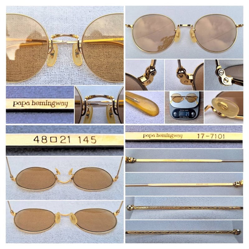 แว่นตานักเขียนโลก ปาป้า เฮมิงเวย์–PAPA HEMINGWAY ตัวแท้ สภาพเทพทศวรรษ1990 ผลงานของ Murai Inc. สร้างบรรณาการแด่ เออร์เนสต์ 'ปาป้า' เฮมิงเวย์ นักเขียนอเมริกันที่ยิ่งใหญ่ที่สุดในศตวรรษที่20 เลนส์กระจกกันแดด UNION COLOR by Union Optical Co., Ltd ขนาดมาตรฐาน–Standard One Size 128mm สวมใส่ได้ทุกขนาดใบหน้า