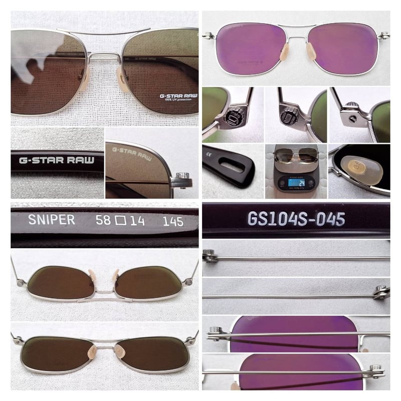 แว่นตายุโรเปียนคราฟท์โดยช่างฝีมือชาวดัตช์ จี–สตาร์ รอว์ G–STAR RAW ตัวแท้ มือหนึ่ง สต็อกเก่าทศวรรษ2000 ผลงานออกแบบของศิลปินอัมสเตอร์ดัม โจส ฟอน ทิลเบิร์ก–Jos Van Tilburg เลนส์โพลีคาร์บอเนท ออริจินัล จี–สตาร์ รอว์ สีเขียวทหาร–Army Green เท่มาก ขนาดมาตรฐาน–Standard One Size143mm สวมใส่ได้ทุกขนาดใบหน้า