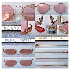 แว่นตาอาร์ติสท์–หกเหลี่ยมโค้งมน เดจาวู–DÉJÀ VU ตัวแท้ มือหนึ่ง สต็อกเก่าทศวรรษ 1990 กรอบสแตนเลสสตีล–รีดบาง–วัสดุชนิดเดียวกับ ic! berlin เลนส์กระจกคริสตัลกันแดดฝรั่งเศส สีกลีบบัว มองเห็นดวงตาผู้สวมใส่ น.น.เบาพิเศษ 21g ขนาดมาตรฐาน–ฟรีไซซ์ของโมเดลนี้ 124mm ไม่เล็ก สวมใส่หล่อแบบสบายๆ