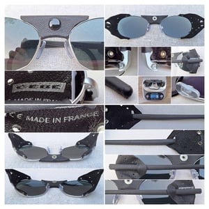 โคตรแว่นตาก็อกเกิลส์–สตีมพังก์ฝรั่งเศสที่เก่าแก่ที่สุด ราคานักศึกษา ป.โท เซเบ–CÉBÉ ตัวแท้ มือหนึ่ง สต็อกเก่าทศวรรษ2000 โมเดลคลาสสิก–จีโอเมตริก–วงรี–ก็อกเกิลส์ กรอบราชสีห์เงิน–โล่นิรภัยหนังแท้–ถอดเข้าออกได้ เลนส์กระจกคริสตัลญี่ปุ่น UNION COLOR LENS by Union Optical ขนาดมาตรฐาน–Standard One Size 142mm