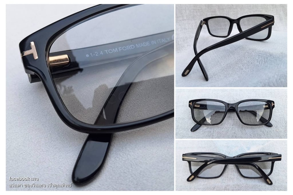 แว่นตาอเมริกันลักซ์ชัวรีแบรนด์ทศวรรษ 2010 ทอม ฟอร์ด–TOM FORD ตัวแท้ สภาพเทพ กรอบวัสดุไฮเอนด์–อะซีเทต–อนุพันธุ์เส้นใยพืช–ดำ–เกรดพรีเมียม จากโรงงานมาซซัคเคลลี ที่เก่าแก่และดีที่สุดของอิตาลี เลนส์กระจกคริสตัล ออโต้–โฟโตโครมิค ฝรั่งเศส สีเทา–สว่าง ปรับความเข้มอัตโนมัติ ป้องกัน UV100% ขนาดมาตรฐาน 140mm