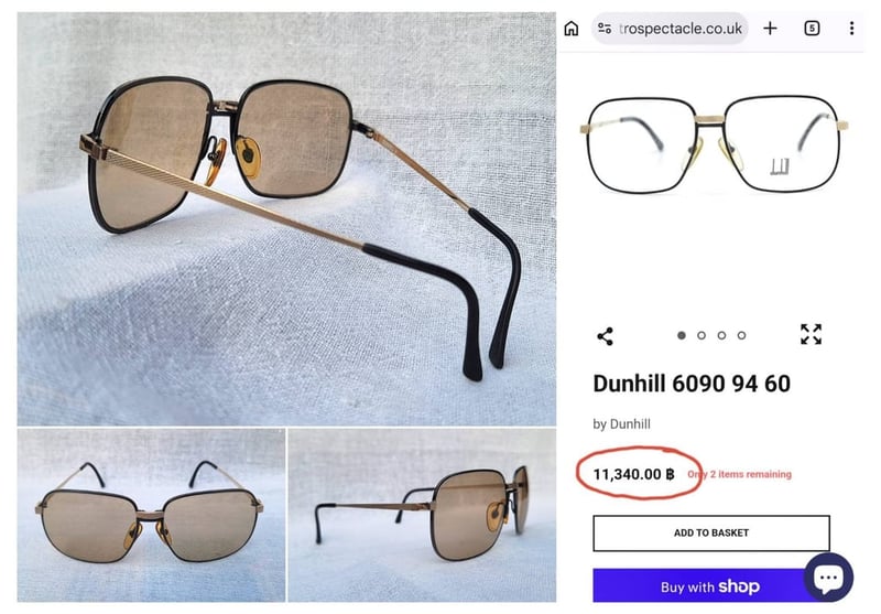 ที่สุดแห่งแว่นตาผู้ดีอังกฤษสายพันธุ์ลอนเดินเนอร์ อัลเฟรด ดันฮิลล์-ALFRED DUNHILL รุ่นหายาก 6090 คานแว่นมีกลไกยืดหยุ่น–Sprung Bridge ตัวแท้ สภาพเทพ เก่าเก็บทศวรรษ1990 โคตรเลนส์กระจก–ออโต้–อิตาเลียน บาร์เบรินี–BARBERINI ที่ได้รับยกย่องว่าเป็น 1 ในเลนส์กระจกแว่นตาที่ดีที่สุดในโลก ขนาดมาตรฐาน–ใหญ่ 142mm