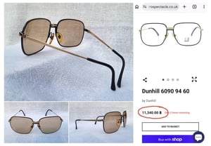 ที่สุดแห่งแว่นตาผู้ดีอังกฤษสายพันธุ์ลอนเดินเนอร์ อัลเฟรด ดันฮิลล์-ALFRED DUNHILL รุ่นหายาก 6090 คานแว่นมีกลไกยืดหยุ่น–Sprung Bridge ตัวแท้ สภาพเทพ เก่าเก็บทศวรรษ1990 โคตรเลนส์กระจก–ออโต้–อิตาเลียน บาร์เบรินี–BARBERINI ที่ได้รับยกย่องว่าเป็น 1 ในเลนส์กระจกแว่นตาที่ดีที่สุดในโลก ขนาดมาตรฐาน–ใหญ่ 142mm