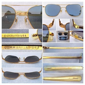 1 ใน 4 โคตรแว่นตาอเมริกันเสืออากาศยุคสงครามเวียดนาม ราคานักศึกษา คอมมานด์–เอโอ COMMAND–AO ตัวแท้ สภาพวินเทจใช้งานถนอม ทศวรรษ 1970 เลนส์กระจกคริสตัลญี่ปุ่นคุณภาพสูง UNION COLOR LENS by Union Optical Co., Ltd สีเขียวเทา น.น.39g  ขนาดมาตรฐาน–ใหญ่ 147mm สวมใส่ได้ทุกขนาดใบหน้า