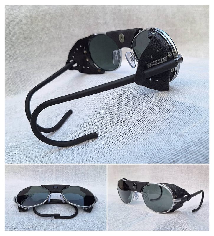 โคตรแว่นตาก็อกเกิลส์–สตีมพังก์ฝรั่งเศสที่เก่าแก่ที่สุด ราคานักศึกษา ป.โท เซเบ–CÉBÉ ตัวแท้ มือหนึ่ง สต็อกเก่าทศวรรษ2000 โมเดลคลาสสิก–จีโอเมตริก–วงรี–ก็อกเกิลส์ กรอบราชสีห์เงิน–โล่นิรภัยหนังแท้–ถอดเข้าออกได้ เลนส์กระจกคริสตัลญี่ปุ่น UNION COLOR LENS by Union Optical ขนาดมาตรฐาน–Standard One Size 142mm