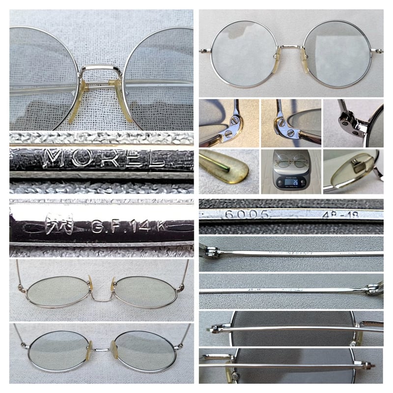 1 ในแว่นตาเก่าแก่และดีที่สุดของฝรั่งเศส โมเรล–MOREL ตัวแท้ สภาพเทพ เก่าเก็บทศวรรษ 1960 ผลงานเจเนอเรชั่นที่ 2 ของ มาเรียส โมเรล บุตรชายของจูเลส กรอบทองขาวแท้–หุ้ม 14K WGF สัดส่วนทองคำบริสุทธิ์ 58.33% เลนส์กระจกคริสตัลออโต้ฝรั่งเศส ปรับสีอัตโนมัติ ขนาดมาตรฐาน–Standard Size 127mm ไม่เล็ก สวมใส่สบาย ๆ