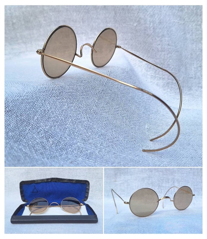 แว่นตาโบราณ 100 ปี อเมริกัน วินด์เซอร์–AMERICAN WINDSOR GLASSES ตัวแท้ สภาพเทพ กรอบทองคำแท้–หุ้ม 12K GF ไม่ตอกตัวอักษร สัดส่วนทองคำบริสุทธิ์ 50% โคตรเลนส์กระจกคริสตัล–ออโต้–อิตาเลียน บาร์เบรินี–BARBERINI ที่ได้รับยกย่องว่าเป็น 1 ในเลนส์กระจกแว่นตาที่ดีที่สุดในโลก ขนาดมาตรฐาน–ใหญ่ของโมเดลนี้ 120mm