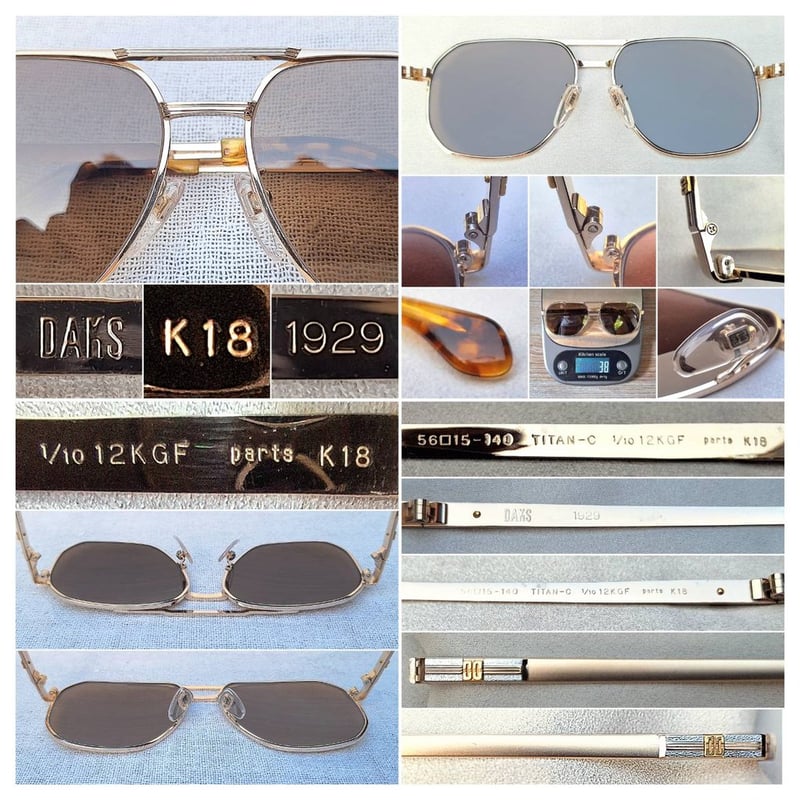 แว่นตาตราสารพระราชทานแห่งราชสำนักอังกฤษ ประดับทองคำแท้ 18K–Solid Gold K18 ทองเนื้อตันบริสุทธิ์75% โอ พระเจ้า แด็กซ์–DAKS LONDON ลิมิเต็ดเอดิชั่น 1929 มือหนึ่ง ทศวรรษ80 กรอบทองคำแท้–หุ้ม12K GF สัดส่วนทองคำบริสุทธิ์50% เลนส์กระจกพระเจ้า คาร์ล ไซส์ เยนา ที่ได้รับยกย่องว่าดีที่สุดตลอดกาลของชนชาติเยอรมัน