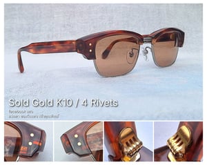 โคตรแว่นตาเซลลูลอยด์ประดับหมุดทองคำแท้เนื้อตัน 4 ตำแหน่ง–Solid Gold K10 คินจิโระ–KINJIRO รุ่นหายาก MK 015 ตัวแท้ สภาพเทพ เก่าเก็บทศวรรษ 1990 อลังการงานสร้างโดยปรมาจารย์ คาโดยะ จินจิโระ โคตรเลนส์กระจกพระเจ้า คาร์ล ไซส์ เยนา ที่ได้รับยกย่องว่าดีที่สุดตลอดกาลของชนชาติเยอรมัน ขนาดมาตรฐานโมเดลนี้ 147mm