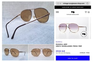 ที่สุดแห่งแว่นตาผู้ดีอังกฤษสายพันธุ์ลอนเดินเนอร์ อัลเฟรด ดันฮิลล์-ALFRED DUNHILL รุ่นหายาก 6051 ตัวแท้ สภาพเทพ เก่าเก็บ ค.ศ.1989 กรอบไทเทเนียมบริสุทธิ์สีทอง เลนส์กระจกคริสตัลอิตาเลียนวินเทจ ซาฟิโร–SAFILO สีน้ำตาล–ตอร์ติญ่า งดงามมาก ป้องกัน UV100% ขนาดมาตรฐาน 142mm ที่สุดแห่งแว่นตาผู้ดีอังกฤษสายพันธุ์ลอนเดินเนอร์ อัลเฟรด ดันฮิลล์-ALFRED DUNHILL รุ่นหายาก 6051 ตัวแท้ สภาพเทพ เก่าเก็บ ค.ศ.1989 กรอบไทเทเนียมบริสุทธิ์สีทอง เลนส์กระจกคริสตัลอิตาเลียนวินเทจ ซาฟิโร–SAFILO สีน้ำตาล–ตอร์ติญ่า งดงามมาก ป้องกัน UV100% ขนาดมาตรฐาน 142mm
