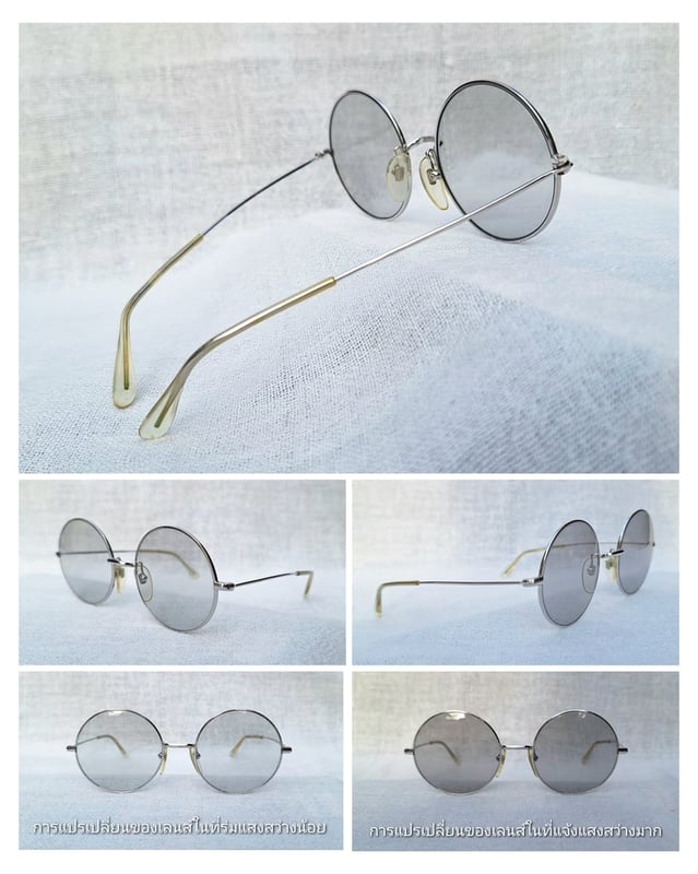 1 ในแว่นตาเก่าแก่และดีที่สุดของฝรั่งเศส โมเรล–MOREL ตัวแท้ สภาพเทพ เก่าเก็บทศวรรษ 1960 ผลงานเจเนอเรชั่นที่ 2 ของ มาเรียส โมเรล บุตรชายของจูเลส กรอบทองขาวแท้–หุ้ม 14K WGF สัดส่วนทองคำบริสุทธิ์ 58.33% เลนส์กระจกคริสตัลออโต้ฝรั่งเศส ปรับสีอัตโนมัติ ขนาดมาตรฐาน–Standard Size 127mm ไม่เล็ก สวมใส่สบาย ๆ