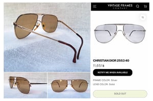 แว่นตาฝรั่งเศสแถวหน้าของโลก คริสเตียน ดิออร์ ปารีส–CHRISTIAN DIOR PARIS รุ่นหายาก 2553 40 ตัวแท้ สภาพเทพ เก่าเก็บทศวรรษ 1980 สนธิกำลังกับโคตรเลนส์กระจกคริสตัลอิตาเลียนวินเทจ ซาฟิโร–SAFILO สีน้ำตาล–ตอร์ติญ่า งดงามมาก ป้องกัน UV100% ขนาดมาตรฐาน–ใหญ่ 145mm