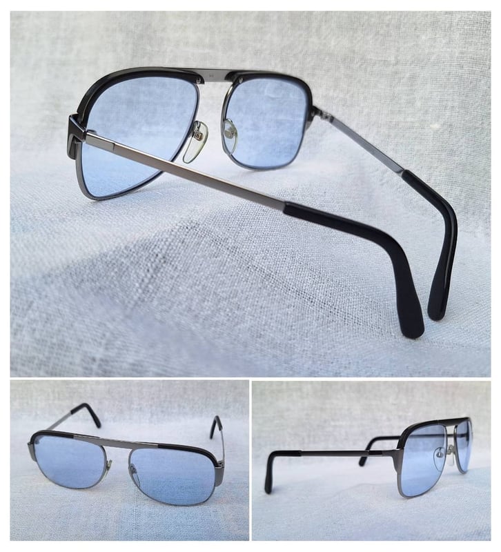 ที่สุดแห่งแว่นตาออสเตรียแฮนด์คราฟท์ ซิลูเอตต์–SILHOUETTE ตัวแท้ มือหนึ่ง สต็อกเก่าทศวรรษ1980 โมเดลคลาสสิก–สี่เหลี่ยม–นักบิน–คานเดี่ยว เลนส์กระจกคริสตัลญี่ปุ่นคุณภาพสูง UNION COLOR LENS by Union Optical Co., Ltd–สีฟ้าน้ำแข็ง–Ice Blue Color มองเห็นดวงตาผู้สวมใส่ ป้องกันUV100% น.น.46g ขนาดมาตรฐาน 142mm