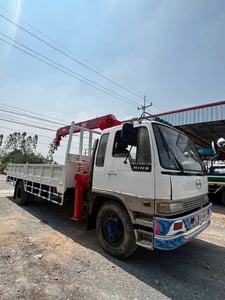 HINO FF 195แรงม้า รถบรรทุก 6ล้อ กระบะเหล็กติดเครน ปี1996