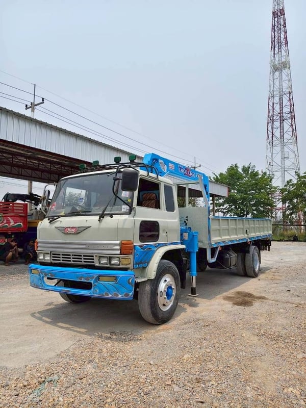 HINO FD168 202แรงม้า รถบรรทุก 6ล้อ กระบะเหล็กติดเครน ปี1997