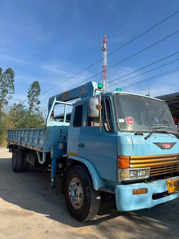 HINO FD168 202แรงม้า รถบรรทุก 6ล้อ กระบะเหล็กติดเครน ปี1997